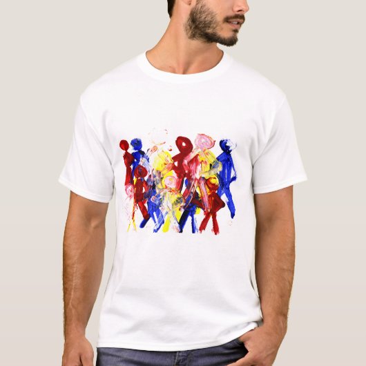 T-shirt Le groupe du bâton debout figure la peinture de (Devant)