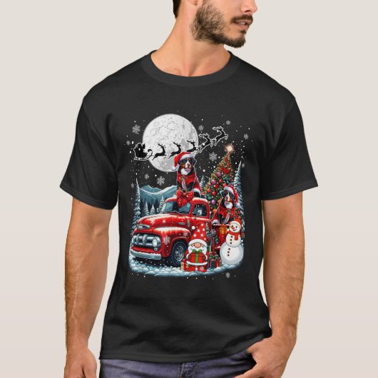 T-shirt Le Groupe Xmas Gnome Père Noël Entlebucher Mountai (Devant)
