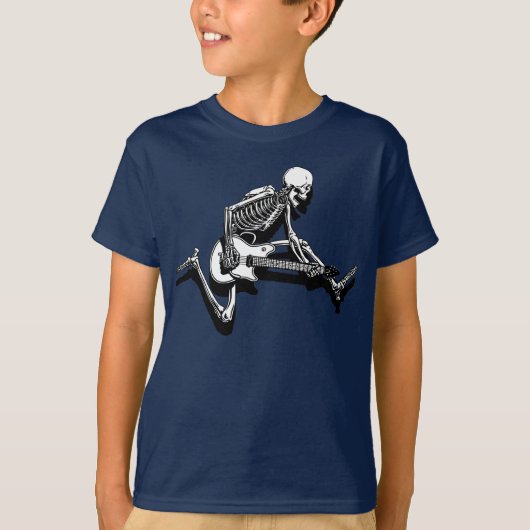 T-shirt Le guitariste squelettique sautent (Devant)