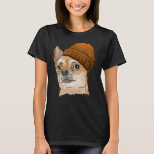 T-shirt Le Hipster Chihuahua Chihuahua portait une Beanie