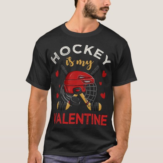 T-shirt Le hockey est ma Saint Valentin de hockey (Devant)