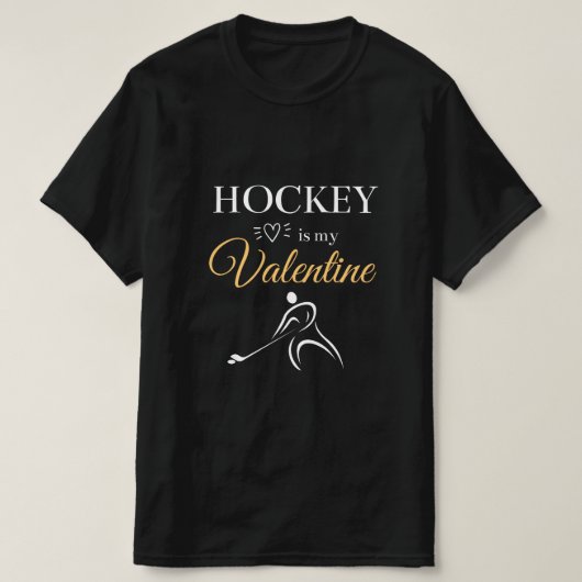T-shirt Le Hockey est mon jeu romantique à la mode Valenti (Design devant)