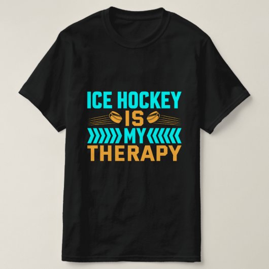 T-shirt Le hockey sur glace est ma thérapie (Design devant)