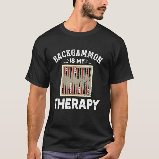 T-shirt Le jacquet est ma thérapie Funny Backgammon Hommes (Devant)