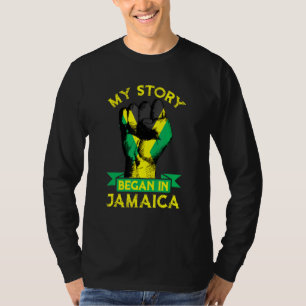 T-shirt Le Jamaïcain My Story A Commencé En Jamaïque Fist