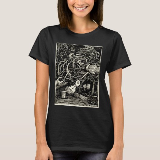 T-shirt Le jardin de la folie par Brian Benson (Devant)