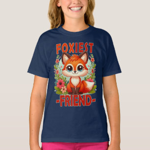 T-shirt Le jeu de mot Foxiest Friend. Caricature du chiot
