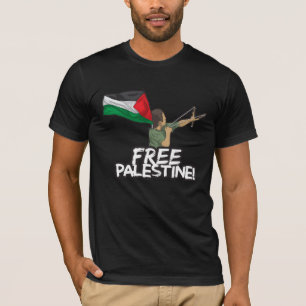 T-shirt Le jeune Palestinien Resister porte le drapeau de