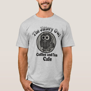 T-shirt Le Jittery Owl Café de café et de thé