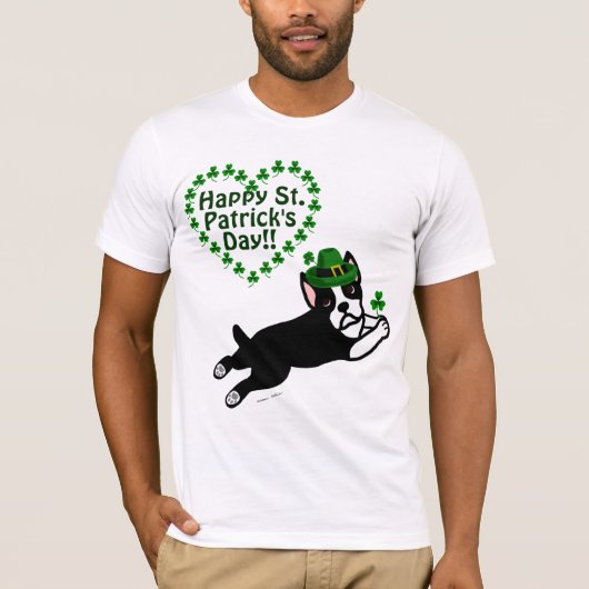 T-shirt Le jour Boston Terrier de St Patrick (Devant)