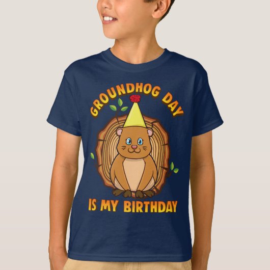 T-shirt Le jour de Groundhog est mon anniversaire (Devant)
