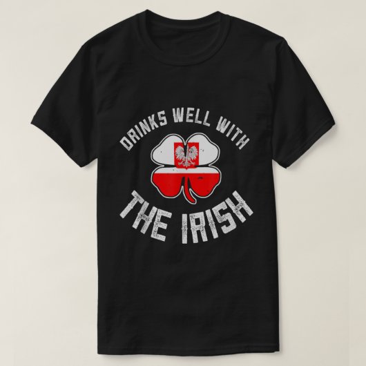 T-shirt Le Jour de la Saint Patrick Polonais Boit Bien Ave (Design devant)