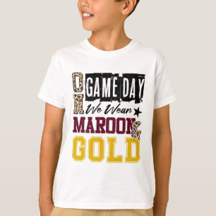 T-shirt Le Jour De Match Footll Nous Portons Marron Et Or