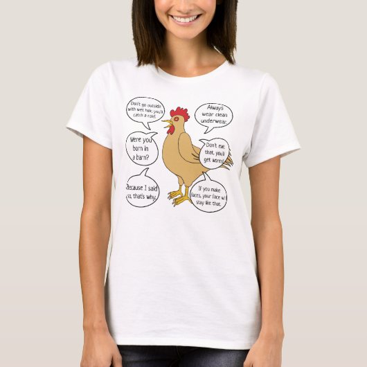 T-shirt Le jour de mère drôle de conseil de poule de mère (Devant)