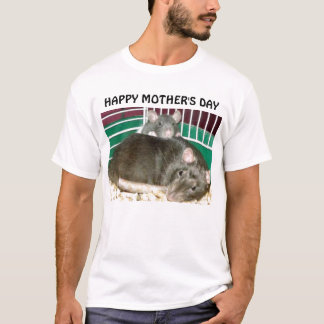 T-SHIRT LE JOUR DE MÈRE HEUREUX DE RAT DE MAMAN ET DE BÉBÉ