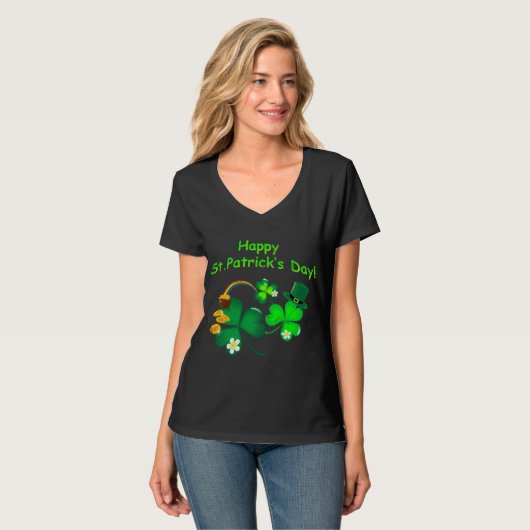 T-shirt Le jour de St Patrick heureux (Devant entier)