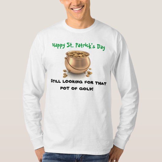 T-shirt Le JOUR de ST PATRICK, POT de chemise d'OR (Devant)