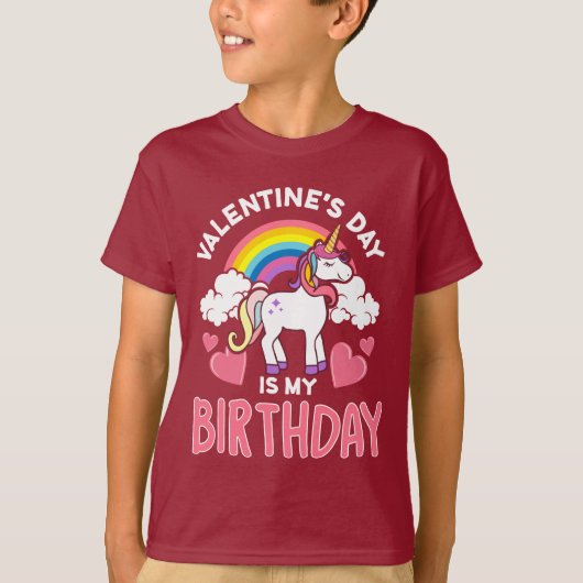 T-shirt Le jour de Valentines est mon anniversaire (Devant)