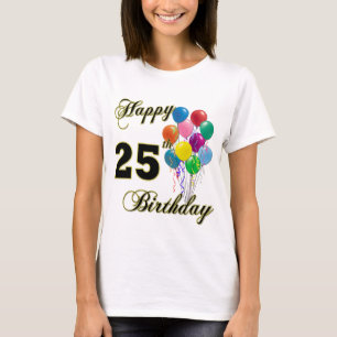 T-shirt Le joyeux 25ème anniversaire monte en ballon le