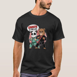 T-shirt Le karaté est pour la vie - Karate Bear et Panda