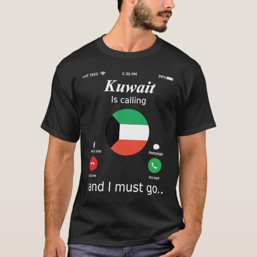 T-shirt Le Koweït appelle et je dois aller le drapeau du K (Devant)