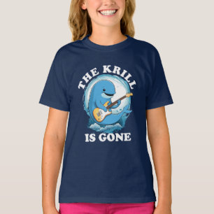T-shirt Le Krill Est Parti - Baleine Drôle Jouant De La Gu