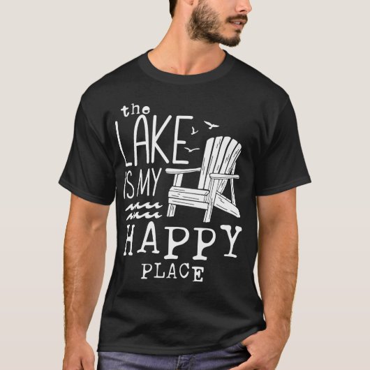 T-shirt Le Lac Est Mon Endroit Heureux (Devant)