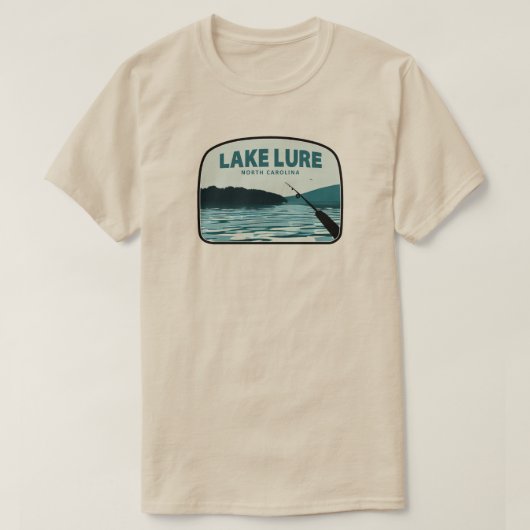 T-shirt Le lac Lure North Carolina Rod de pêche (Design devant)