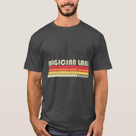 T-shirt LE LAC MAGICIEN MICHIGAN Funny Pêche Camping (Devant)