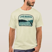 T-shirt Le lac Marion Caroline du Sud Bâton de pêche (Devant)