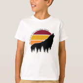 T-shirt Le Lair du Loup est son Refuge Retro Sunset (Devant)