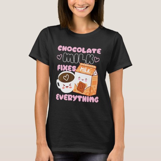 T-shirt Le Lait Chocolat Fixe Tout (Devant)