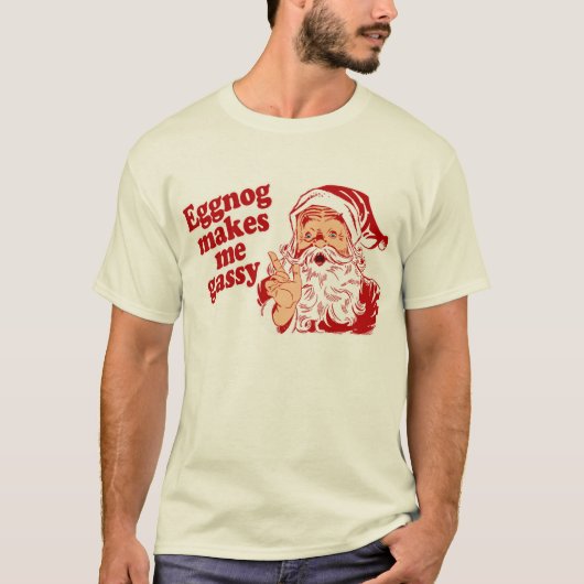 T-shirt Le lait de poule rend Père Noël flatulent (Devant)