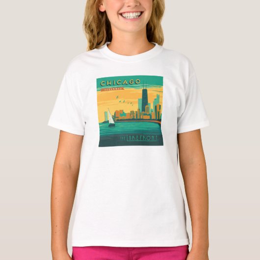 T-shirt Le Lakefront | Chicago, Illinois (Devant)