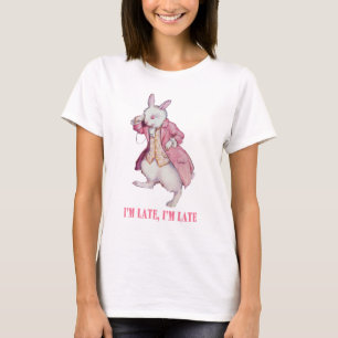 T-shirt Le LAPIN BLANC d'ALICE INDIQUE, "je suis EN