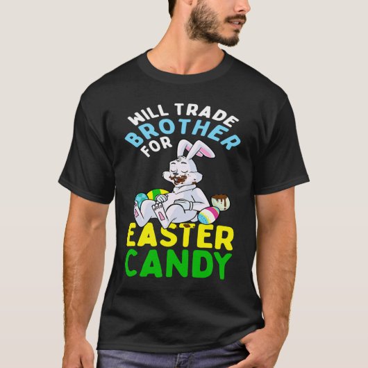 T-shirt Le Lapin Mange Des Oeufs De Chocolat Vont Échanger (Devant)