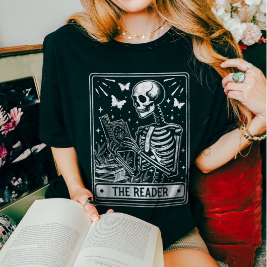 T-shirt Le lecteur Skeleton Lecture Bolover Halloween