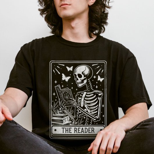 T-shirt Le lecteur Skeleton Lecture Bolover Halloween