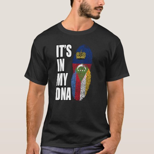 T-shirt Le Liechtenstein Et La Comores Mélangent Le Drapea (Devant)