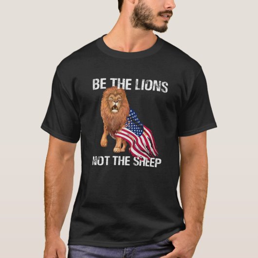 T-shirt Le Lion Not The Sheep Motivational Patriotic A (Devant)