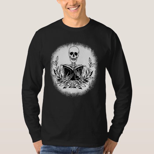 T-shirt Le livre Bookworm Reader Skeleton Reading Book (Devant)