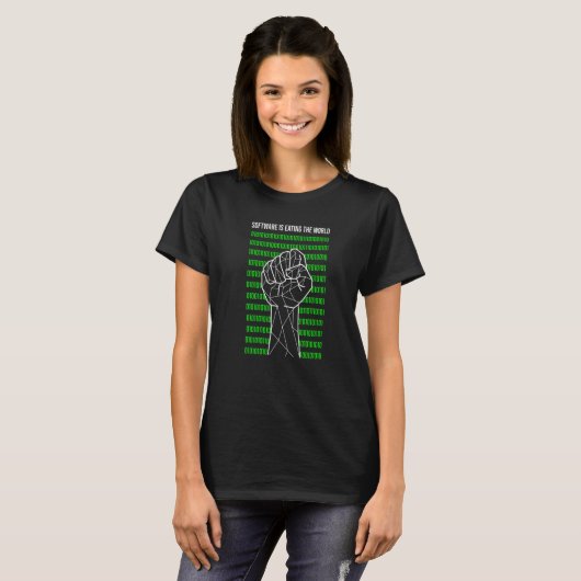 T-shirt Le logiciel mange le monde Programmer Coding (Devant entier)