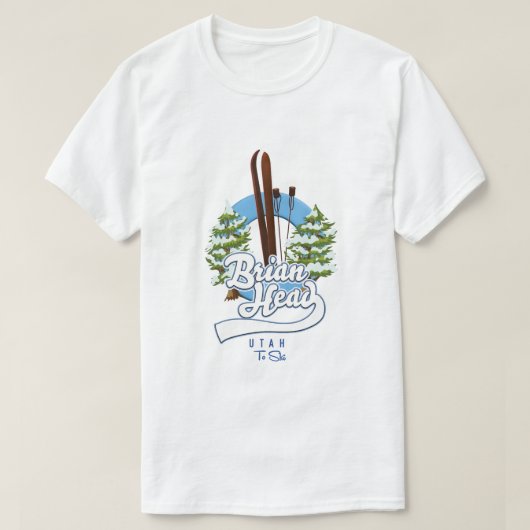 T-shirt Le logo de Brian Head Utah pour skier (Design devant)