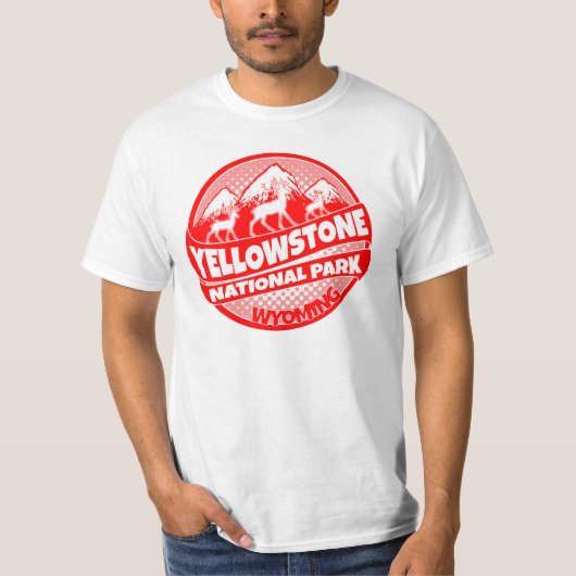 T-shirt Le logo rouge du parc national Yellowstone (Devant)