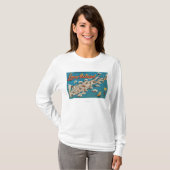 T-shirt Le Long Island, New York - salutations de (Devant entier)