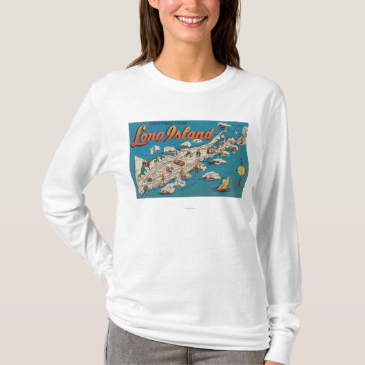 T-shirt Le Long Island, New York - salutations de (Devant)