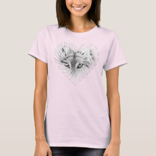 T-shirt Le loup dans mon coeur