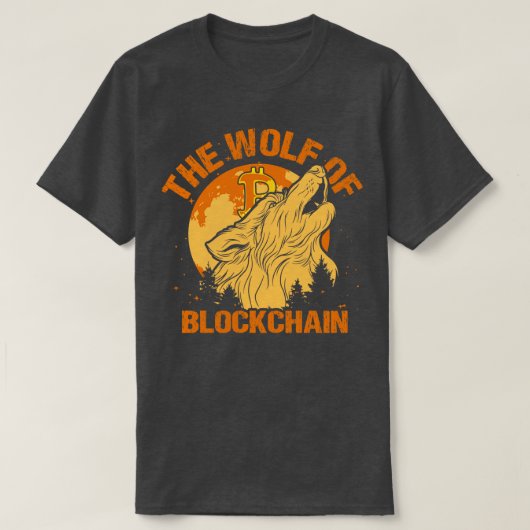 T-shirt Le loup de Blockchain Funny Bitcoin Wall Street P (Design devant)