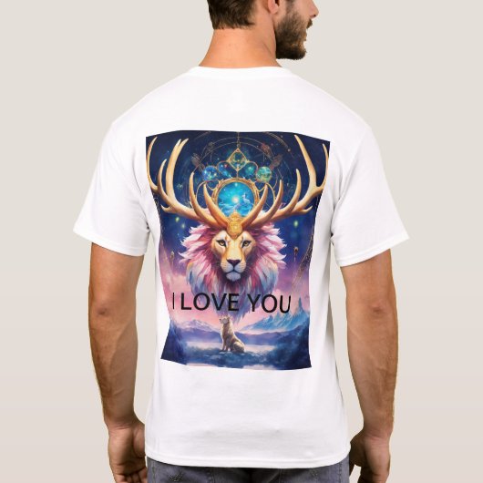 T-SHIRT LE MAJESTUEUX LION D'ANTLER (Dos)