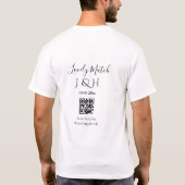 T-shirt Le mariage d'ajouter le nom de couple QR code scan (Dos)